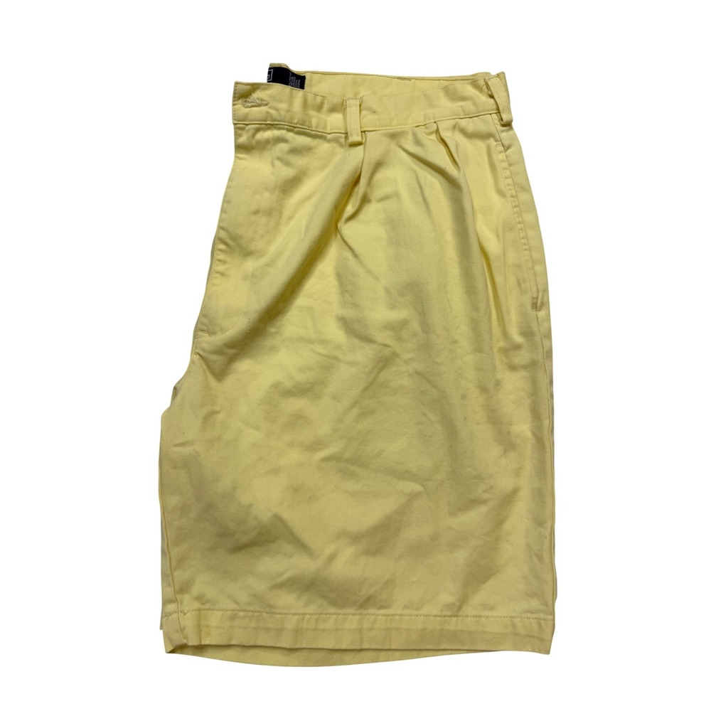 Polo Ralph Lauren Tyler Short Mens 42 Yellow Pleated Cotton Twill Chino Shorts